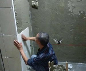 賴氏工程施工現場，確保磁磚工程品質